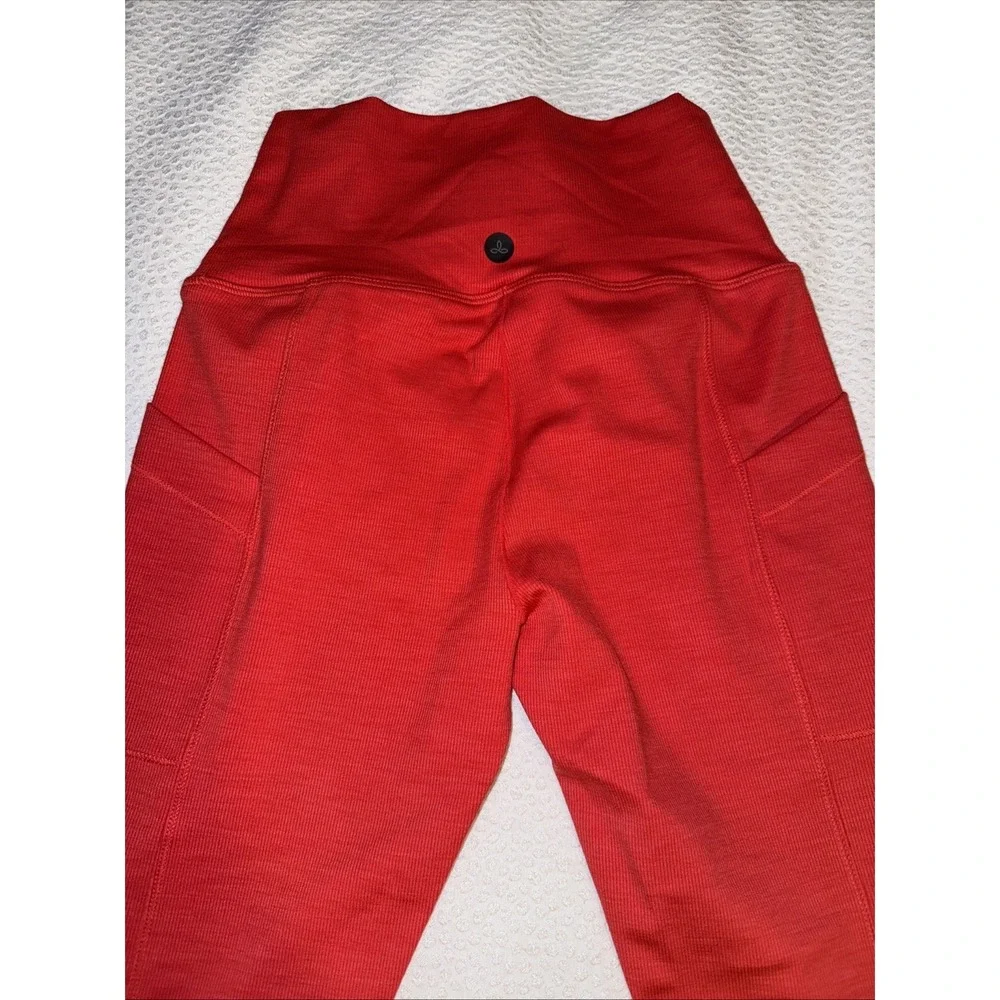 Prana Becksa 7/8 Leggings High Rise Stretch Carmine Red Heather Women's Size S - Picture 5 of 5